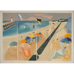 Georges Lambert Signed Art Print -Beach in France