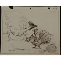 Casper Ghost Orig Production Drawings Waldman Signed