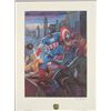 Image 1 : Tom Palmer Signed Print Captain America Flexing Muscles