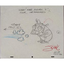Signed Ren and Stimpy Animation Original Drawing