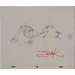 Ren & Stimpy Orig Production Drawing Sven John K Signed