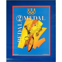 Looney DAFFY DUCK Bicycle Race 1996 Olympics Poster