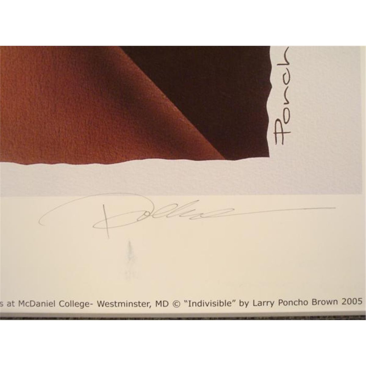 Larry Poncho Brown Signed Charity Poster Indivisible