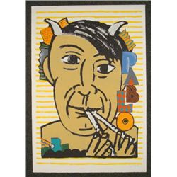 Seymour Chwast Signed Print Pablo Picasso Portrait Art