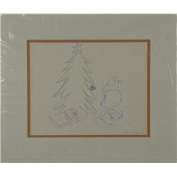 Tweety Original Animation Production Drawing Christmas
