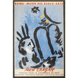 Original Chagall 1960 Beaux-Arts Exhibit Poster MOISE