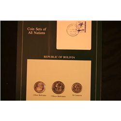 Republic of Bolivia Coin Set with Stamp