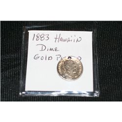 1883 Hawaiian Dime Gold Plated