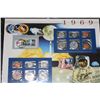 Image 1 : 1969 UNC Philadelphia Mint Set Panel & Stamp