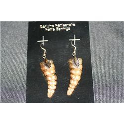 One Pair of Rattlesnake Rattle Hook Earrings