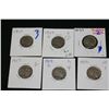 Image 1 : Lot of 6, Buffalo Nickels various Dates & Conditions