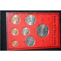 1977 British Silver Jubilee First Complete Set of Decimal Coins