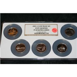 2005-S Clad Proof Set State Quarters NGC Graded PG69 Ultra Cameo
