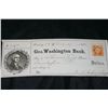 Image 1 : 1866 George Washington Bank Draft for 25 Dollars with Stamp