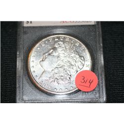 1880-S Silver Morgan Dollar ACG graded AU-55