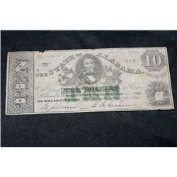 1864 Confederate State $10 Bank Note