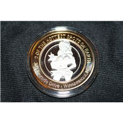 Silver State Brothel $10 Token Paradise Café/Villa Joy .999 Silver & 24Kt gold