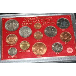 1967 Great Britain Coin Set, Complete Decimal Issue and the Last Pound.S.D. Issue