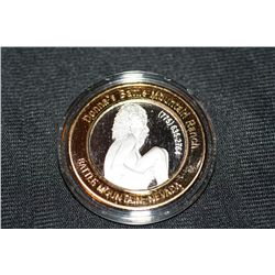 Donna's Battle Mtn Ranch Brothel $10 Trade Token .999 Silver & 24Kt Gold