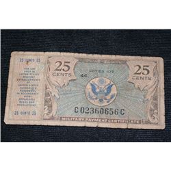Military Payment Certificate 25 Cent