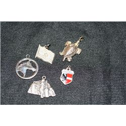 Lot of 5, Silver Charms