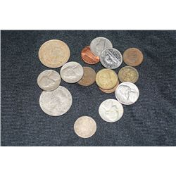 Lot of 15,US and Foreign Coins, various dates & conditions