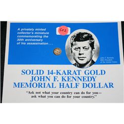 14k Miniture Gold JFK Memorial Half Dollar