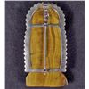 Image 2 : ESTATE JEWELRY SET W/ HAND CARVED SOLID TIGE EYE W/ STERLING SILVER - 2.50 OZ.