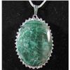 Image 1 : STERLING SILVER EMERALD & SAPPHIRE PENDANT W/ CHAIN