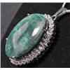 Image 2 : STERLING SILVER EMERALD & SAPPHIRE PENDANT W/ CHAIN