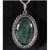 Image 4 : STERLING SILVER EMERALD & SAPPHIRE PENDANT W/ CHAIN