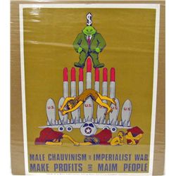 1972 RARE MALE CHAUVINISM & IMPERIALIST WAR POSTER