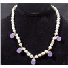 Image 1 : WHITE AKOYA PEARL & ALEXANDRITE NECKLACE
