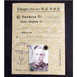 GERMAN NAZI SS AUSWEIS ID W/ PHOTO