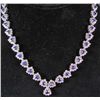 Image 1 : 14K WHITE GOLD LADIES TANZANITE AND DIAMOND NECKLACE