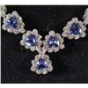 Image 2 : 14K WHITE GOLD LADIES TANZANITE AND DIAMOND NECKLACE