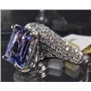 Image 2 : 14K WHITE GOLD LADIES TANZANITE AND DIAMOND RING - SIZE 7.25
