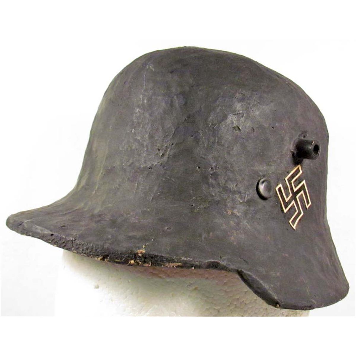 GERMAN NAZI CHILD'S ALLGEMEINE SS PAPER MACHE HELMET