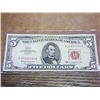 1963 $5 US NOTE RED SEAL