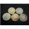 5 (SCRUFFY) INDIAN HEAD CENTS