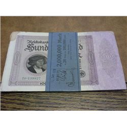 20 1923 GERMAN 100,000 MARK INFLATION NOTES