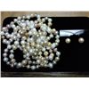 60" FRESHWATER PEARL NECKLACE AND EARING SET