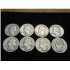 Image 1 : 8 ASSORTED 40'S WASHINGTON SILVER QUARTERS