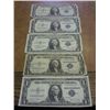 Image 1 : 5 ASSORTED 1935 $1 SILVER CERTIFICATES