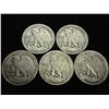 Image 2 : 5 ASSORTED 40'S WALKING LIBERTY HALF DOLLARS