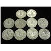 Image 2 : 10 ASSORTED 60'S WASHINGTON SILVER QUARTERS
