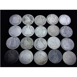 20 ASSORTED SEATED LIBERTY DIMES