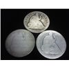Image 1 : 1852-O,59-O & 76-S SEATED LIBERTY HALF DOLLARS