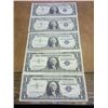 Image 1 : 5 ASSORTED 1957 $1 SILVER CERTIFICATES CRISP CU