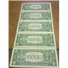 Image 2 : 5 ASSORTED 1957 $1 SILVER CERTIFICATES CRISP CU